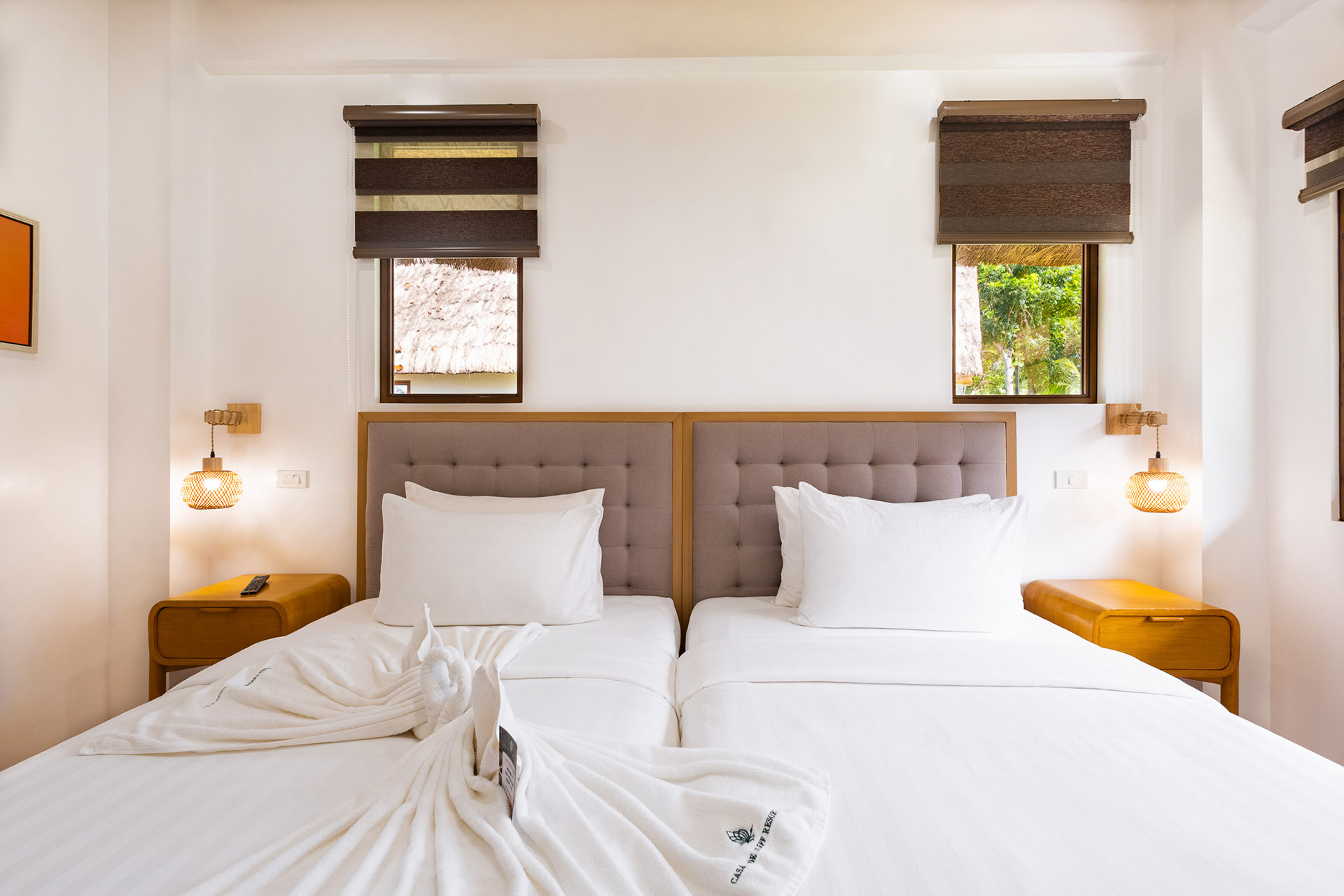Villa bedroom with twin layout