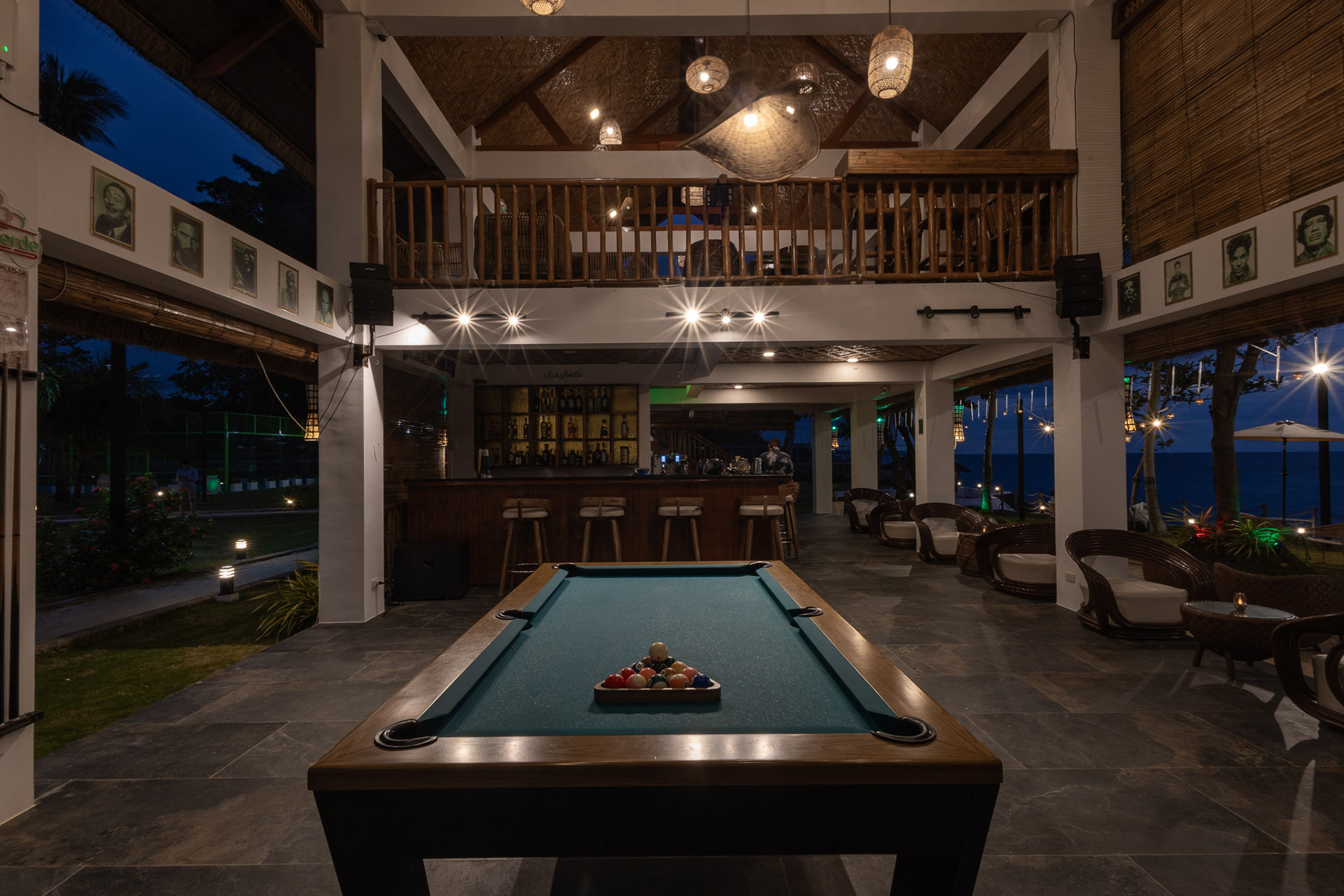 Billiards and games room interior